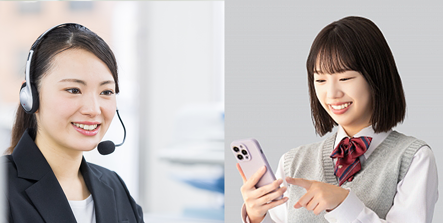分からないところを即座にLINEで質問して解決する学生