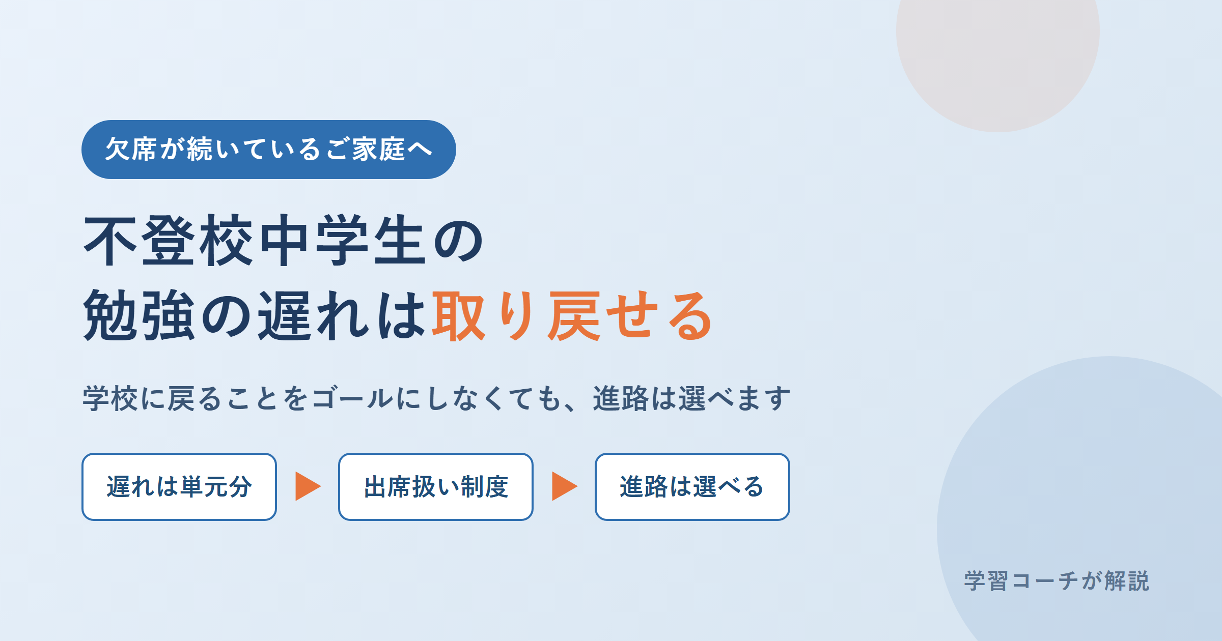 不登校の中学生の勉強はどう進める？遅れを取り戻す4ステップと出席扱い制度・高校受験の道