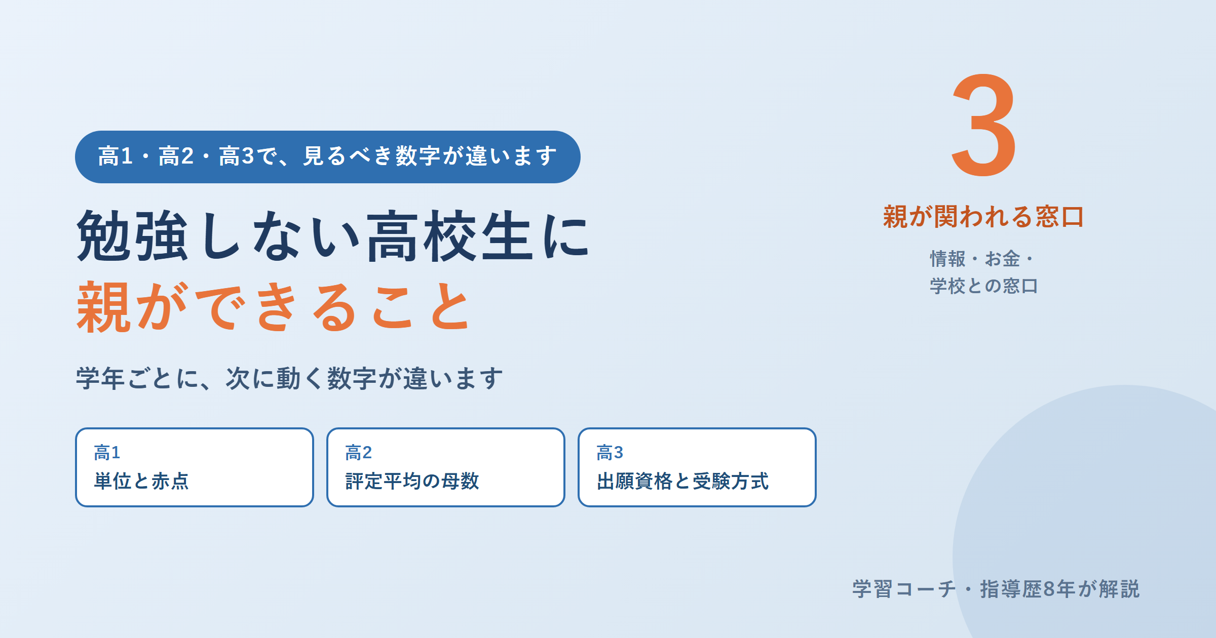 高校生が勉強しない｜学年ごとに動く数字と、親ができること