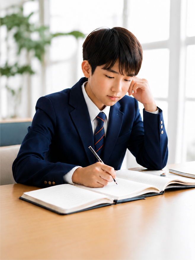 定期テストで伸び悩む中学生