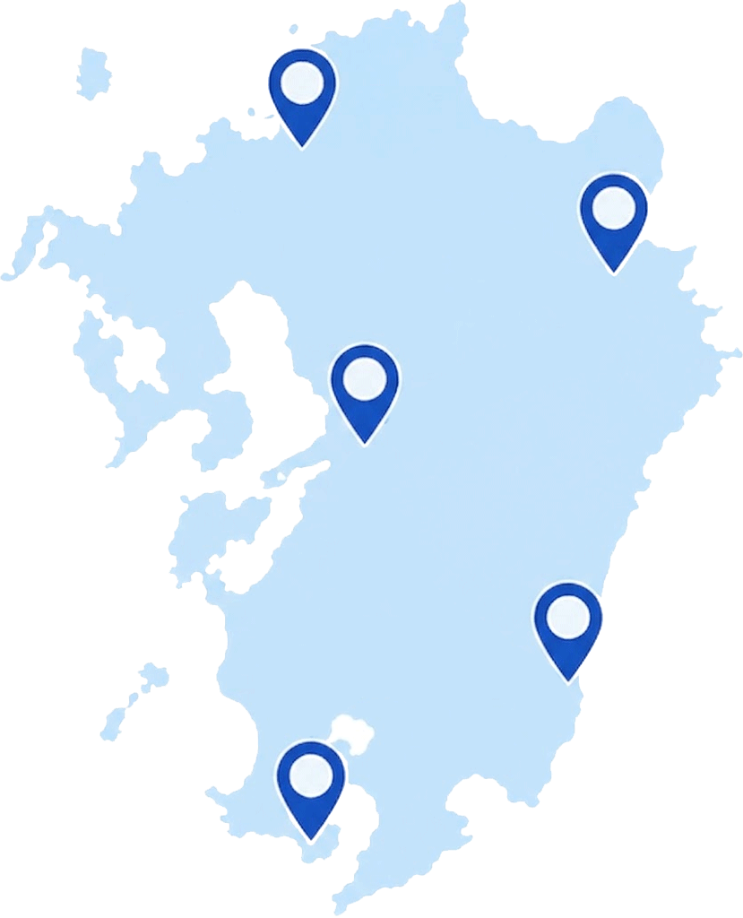 九州全域の対面指導対応マップ