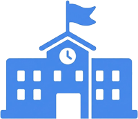 学校校舎のアイコンイラスト