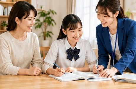 パソコンの画面越しにオンライン授業を受ける生徒の様子